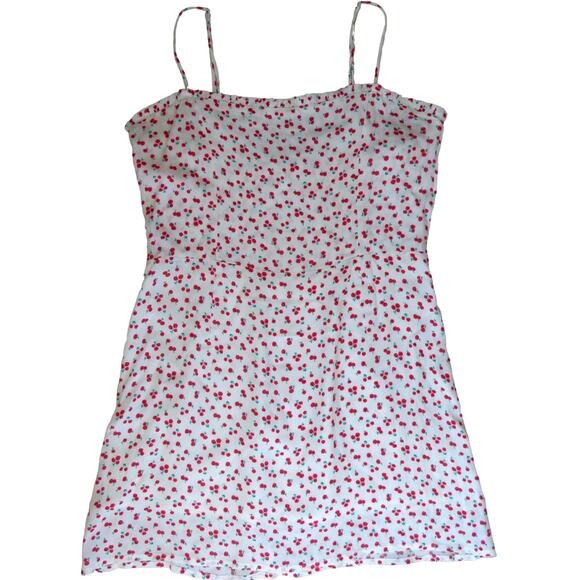 Olivaceous 90s Mini Dress Tank Floral Sleeveless Back Zip White Red L NWOT - Picture 10 of 15